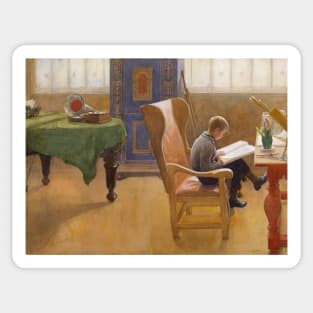 Esbjorn at the Study Corner by Carl Larsson Sticker